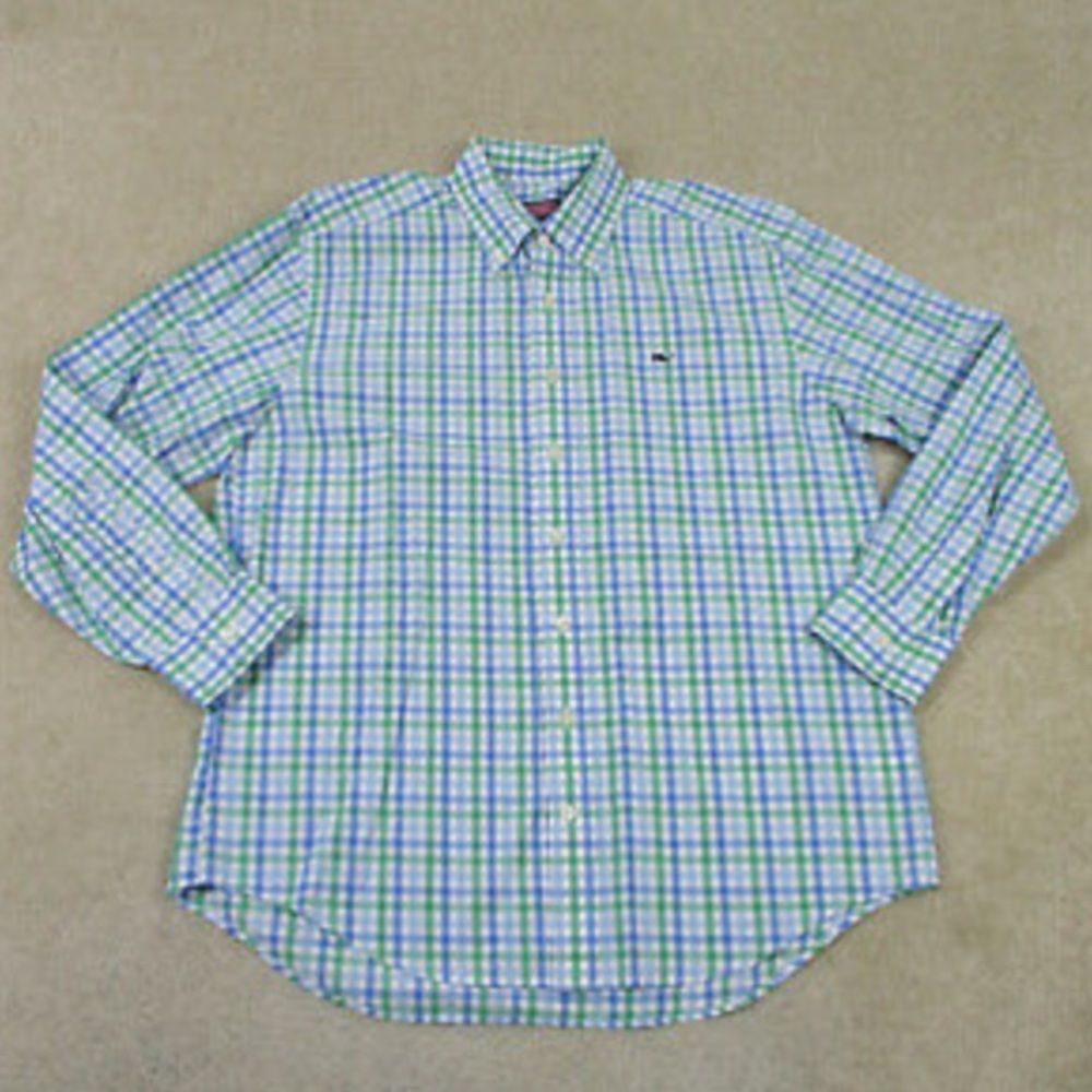 Plaid Blue and Green Whale Shirt